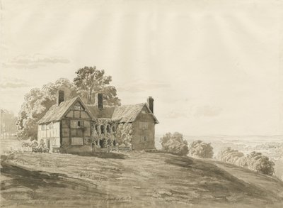 Patshull Park - Lodge: desenho em sépia, agosto de 1820 de Cornelius Varley