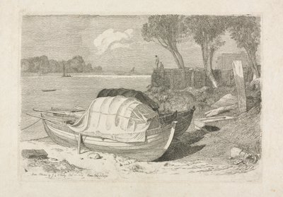 Dois barcos de pesca encalhados, 1809. de Cornelius Varley