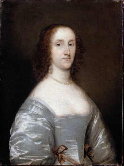 Retrato de uma senhora de branco de Cornelius the elder Johnson