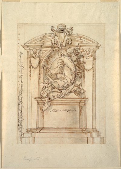 Desenho, Projeto de um monumento, ca. 1750 de Corrado Giaquinto
