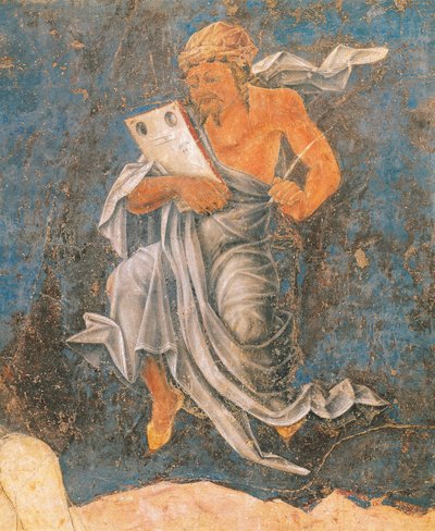 Dean, detalhe da Virgem do Signo, cena do mês de agosto, atribuída a Cosimo Tura de Cosimo (attr. to) Tura
