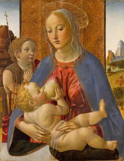 Madonna e criança com o jovem São João Batista, ca. 1490 de Cosimo Rosselli