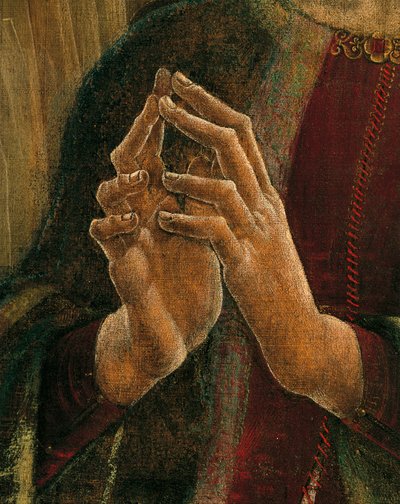 Anunciação, madeira de órgão na Catedral de Ferrara, por Cosme
