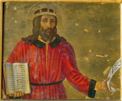 Rei David Predella Painel do Retábulo. de Cosimo di Lorenzo Rosselli