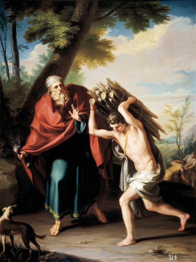 O sacrifício de Isaque. Pintura de Cosme ACUNA TRONCOSO (1759-?), c. 1781 (óleo sobre tela) de Cosme Acuña Troncoso