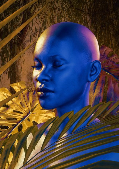 Retrato Azul Exótico de CosmoZach