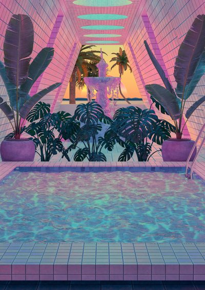 Retiro na Piscina ao Estilo Vaporwave de CosmoZach