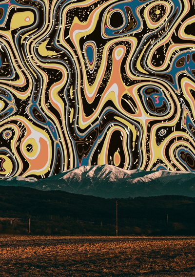 Montanhas abstratas vibrantes de CosmoZach