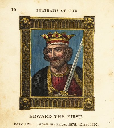 Retrato do Rei Eduardo Primeiro, Rei Eduardo I de Inglaterra, nascido 1239, começou a reinar 1272 e morreu 1307 de Cosmo Armstrong
