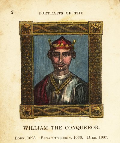Retrato do rei Guilherme I, o Conquistador, da Inglaterra, nascido em 1023, começou seu reinado em 1066 e morreu em 1087 de Cosmo Armstrong