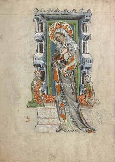 Santa Edwiges da Silésia com Duque Ludwig de Legnica e Brieg e Duquesa Agnés, 1353 de Court workshop of Duke Ludwig I