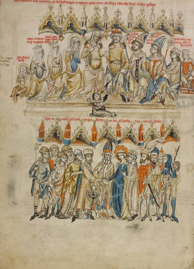 A Família de Berthold VI; O casamento de Hedwig e Heinrich de Court workshop of Duke Ludwig I of Liegnitz and Brieg