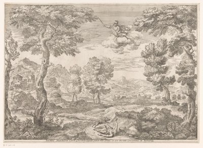 Adónis atacado por um javali selvagem
Paisagens depois de pinturas no Palazzo Theodoli em San Vito Romano (título da série) de Crescenzio Onofrij