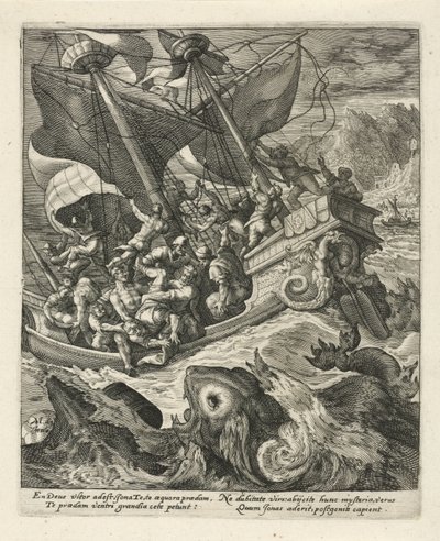 Jonas é jogado ao mar pelos marinheiros História de Jonas (título da série) de Crispijn van de Passe (I)