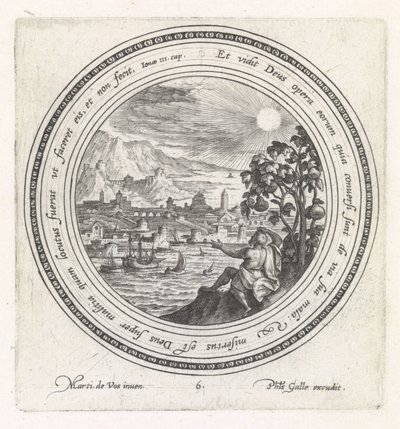 Jonas senta-se debaixo da árvore milagrosa
História de Jonas (título da série) de Crispijn van de Passe (I)