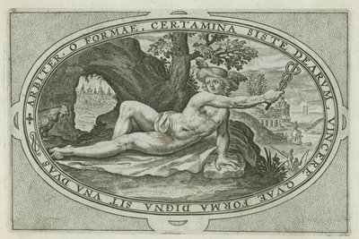 Mercúrio Deuses e Deusas Envolvidos no Julgamento de Paris (título da série) de Crispijn van de Passe (I)