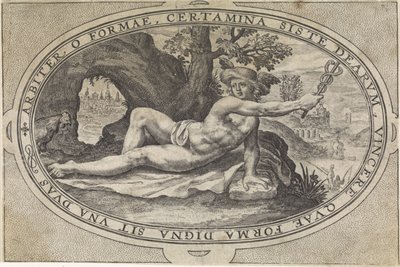 Mercúrio
Deuses e deusas envolvidas no julgamento de Paris (título da série) de Crispijn van de Passe (I)