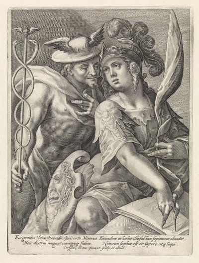 Mercúrio e Minerva
Deuses e deusas como amantes (título da série) de Crispijn van de Passe (I)