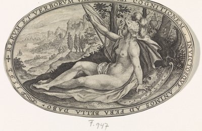 Minerva
Deuses e deusas envolvidas no julgamento de Paris (título da série) de Crispijn van de Passe (I)