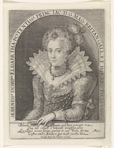 Retrato de Elisabeth Stuart, Rainha da Boêmia de Crispijn van de Passe (I)