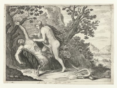 Apolo murcha Marsyas de Crispijn van de Passe (II) (attributed to)