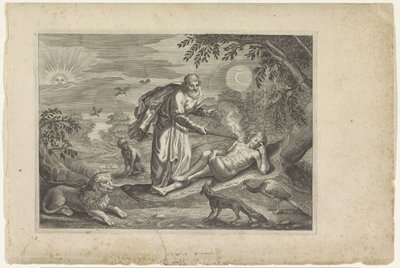 Prometheus cria o primeiro homem
Metamorfoses por Ovid (título da série) de Crispijn van de Passe (II) (workshop of)