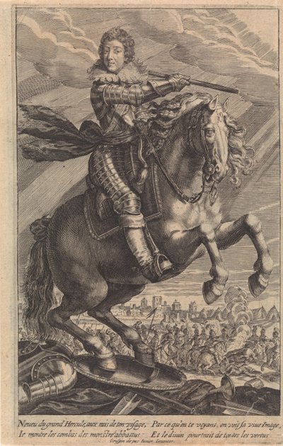 Retrato de Luís XIII, a cavalo de Crispijn van de Passe (II)