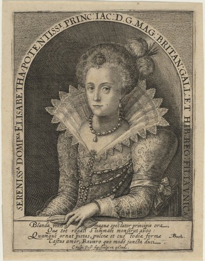 Isabel, princesa, esposa do eleitor palatino Frederico V, rei da Boémia de Crispijn van de Passe I