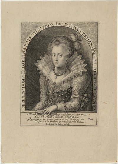 Isabel, princesa, esposa do eleitor palatino Frederico V, rei da Boémia de Crispijn van de Passe I