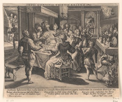 O banquete de Belsazar de Crispijn van de Passe the Elder