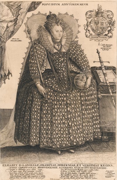Elizabeth, Rainha de Inglaterra, c.1603 (gravura) de Crispin I de Passe