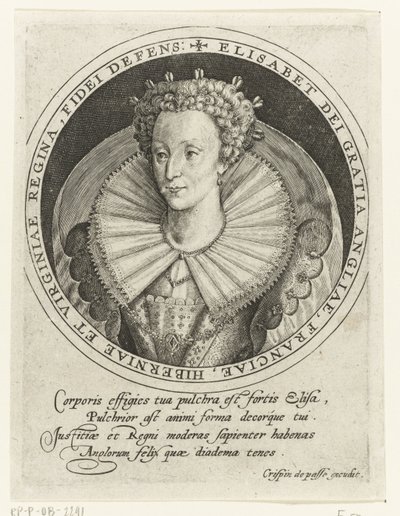 Retrato da Rainha Elizabeth I da Inglaterra de Crispin I de Passe