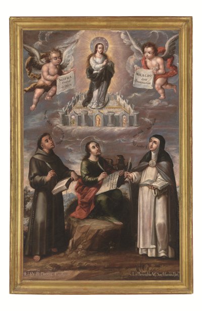 A Cidade Mística de Deus, c.1700 (óleo sobre tela) de Cristobal de (workshop of) Villalpando