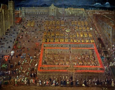 Praça Central da Cidade do México, 1695 de Cristobal de Villalpando