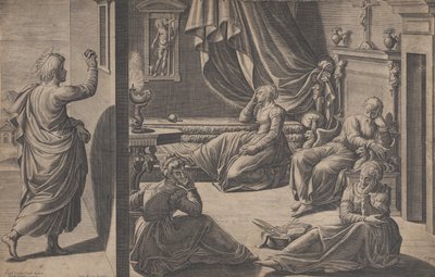 São Nicolau de Bari e as Três Meninas Pobres, 1587. de Cristofano Cartaro