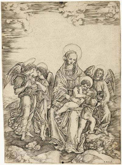 A Virgem e o Menino com São João e Três Anjos de Cristofano Robetta