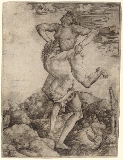 Hércules e Anteu de Cristofano Robetta, after Antonio del Pollaiuolo