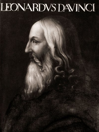 Retrato de Leonard da Vinci (Leonardo da Vinci) (1452 - 1519) - Pintura anónima - Museu Uffizi Florença de Cristofano dell