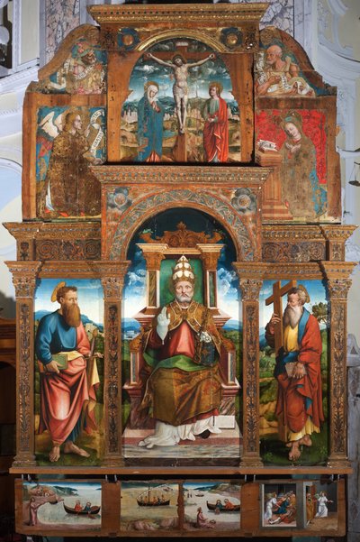 Políptico de São Pedro na cadeira de Cristoforo (fl.1525 1578) (attr.to) Pancalino