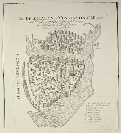 Um mapa de Constantinopla em 1422 de Cristoforo Buondelmonti