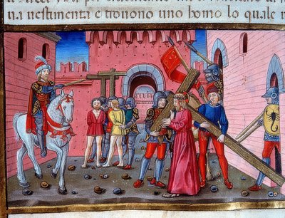 Carregando a Cruz de Cristo (c.115v). 1476 de Cristoforo De Predis