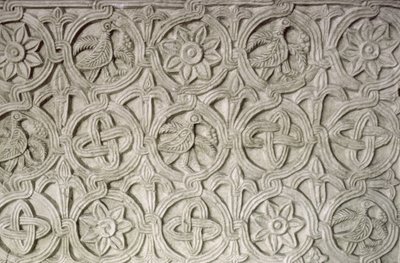 Detalhe, de, um, esculpido, tela, 9º-10º século, (carved, stone) de Croatian School