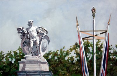 Olhando ..., perto do Palácio de Buckingham, 2010 (acrílico sobre papel) de Cruz Jurado Traverso