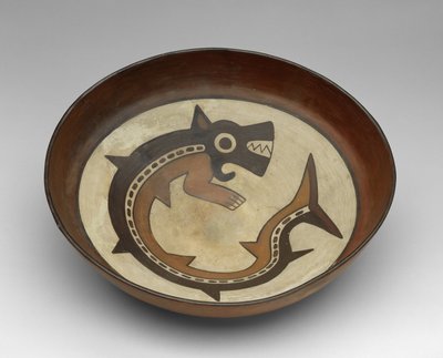 Tigela com uma divindade da baleia assassina de Culture Nazca