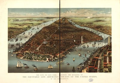 A cidade de Nova York. de Currier and Ives Equitable Life Assurance Society Of The United States