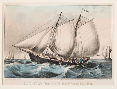 Pesca de bacalhau - ao largo de Newfoundland de Currier and Ives