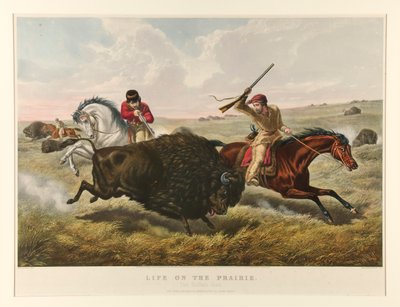 A vida na Pradaria: A caça ao búfalo de Currier and Ives
