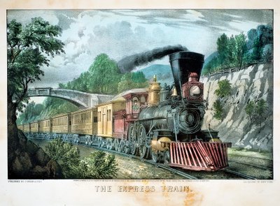 O trem expresso, EUA, 1870 de Currier and Ives