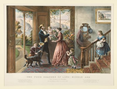 As Quatro Estações da Vida: Idade Média (pág. 1079) de Currier and Ives
