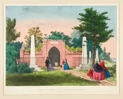 O Túmulo de Washington / Mount Vernon, VA de Currier and Ives